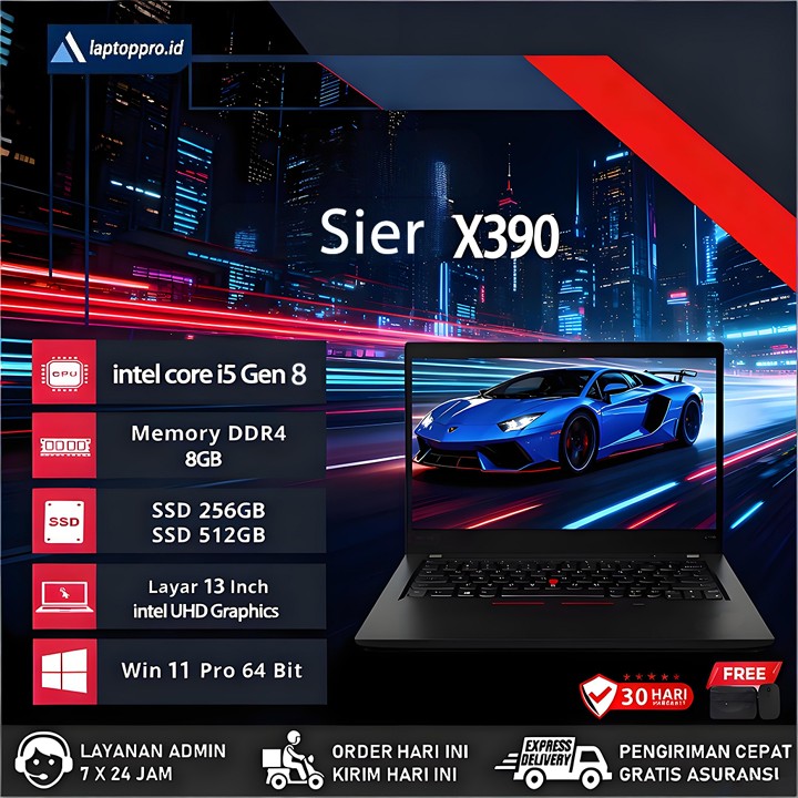Original /Laptop Lenovo Thinkpad X390 x395 Core i5  | RAM 16GB | SSD 512GB | Mul