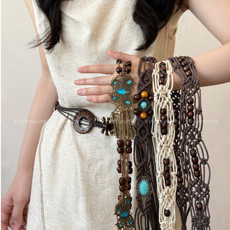 Jual COD Sabuk Rantai Pinggang Bohemian Anyaman Tali Pinggang Wanita ...