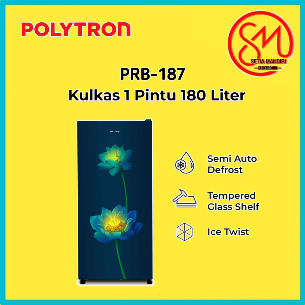 Jual POLYTRON Kulkas 1 Pintu Metallic Series 170 Liter - PRB 177TY ...