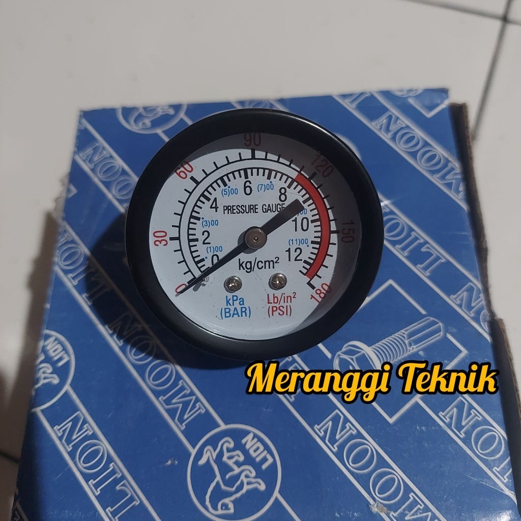 Jual id5482 Manometer 12 bar drat belakang 1/4