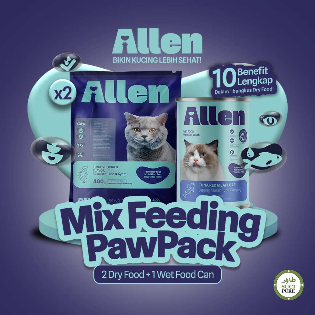 Jual Allen | Premium Cat Food | Bundling | Mix Feeding PawPack | Shopee ...