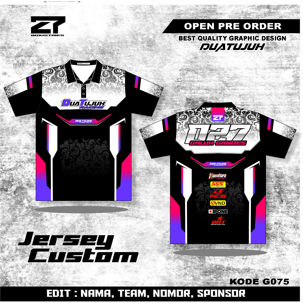 Jual JERSEY RACING, JERSEY PRINTING, JERSEY CUSTOM BISA UBAH NAMA DAN ...