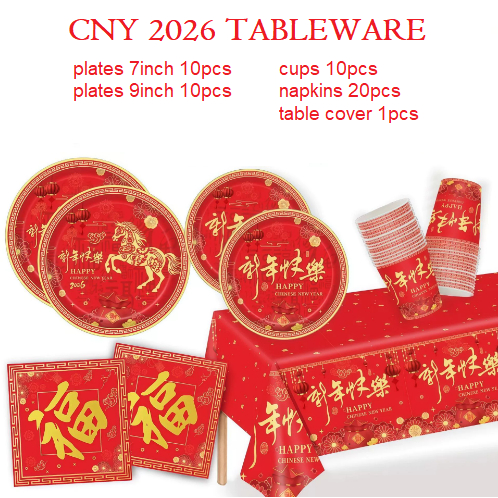 Jual Tableware CNY perlengkapan makan imlek sincia 2026 horse year ...