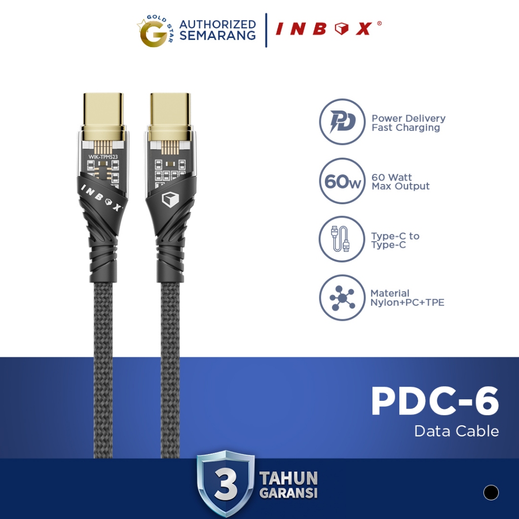 Jual Inbox Kabel Data PDC-6 Charger Type C to Type C PD 60W Fast ...