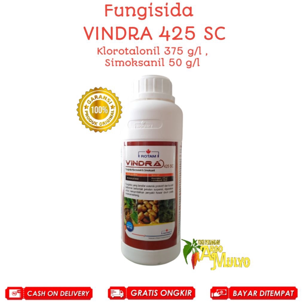 Jual Fungisida Vindra 425 SC 400 ml Bahan Aktif Klorotalonil ...