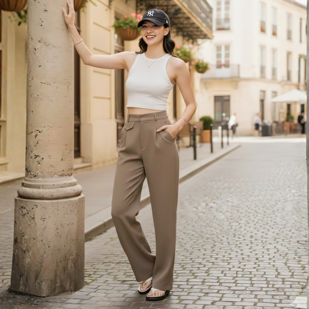 [Kaia] Oro Highwaist Loose Pants Premium Semiwool foto 5