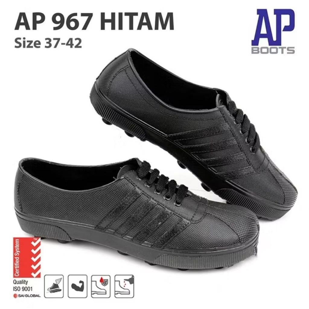 Jual AP BOOTS PUL BOLA 967 HITAM 100% ORI - Sepatu Ap boots multifungsi ...
