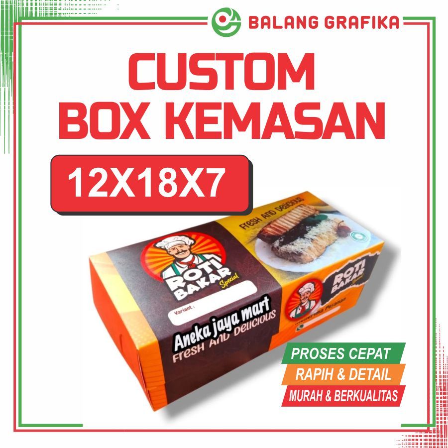 Jual Dus Roti box Kue Kemasan Custom packaging Kardus ukuran 18x12x7cm ...