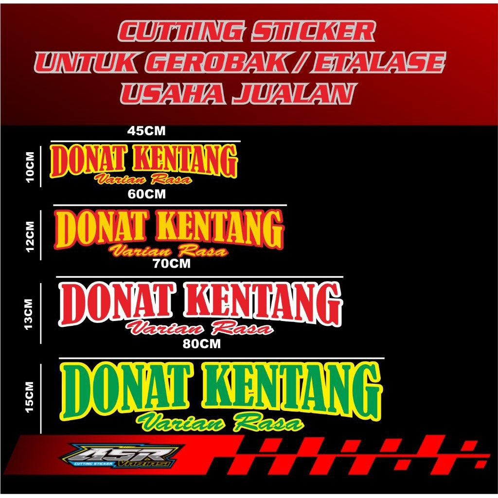 Jual sticker gerobak usaha jualan, Cutting sticker tulisan DONAT ...