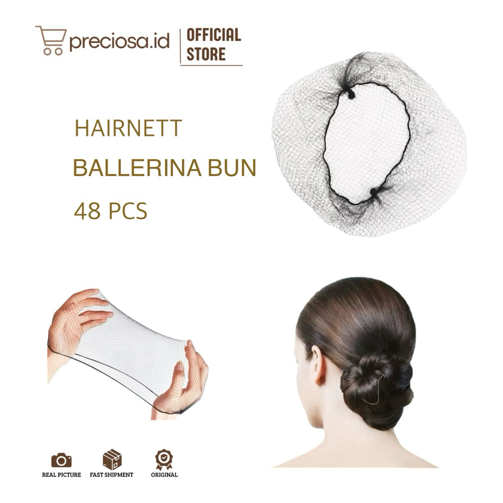 Jual 48pcs Hairnet Ballerina Bun | Jaring Rambut Hairnet | Shopee Indonesia