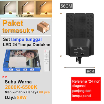 Lampu LED Panel Datar 11 24 Inci Dengan Tripod Lampu Studio Foto Video Penerangan Sorot