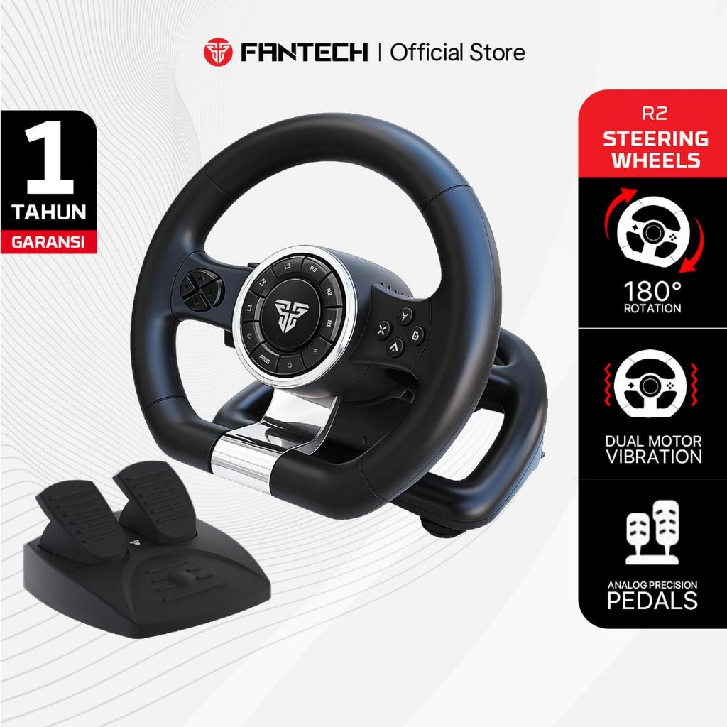 Jual Fantech R2 Racing Steering Wheel with Two Pedals | Shopee Indonesia