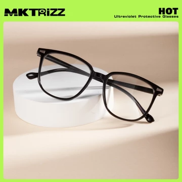 MAKRIZZ Kacamata Trendy Photochromic Anti Radiasi Blueray Minus Kacamata Trendy Bingkai Besar