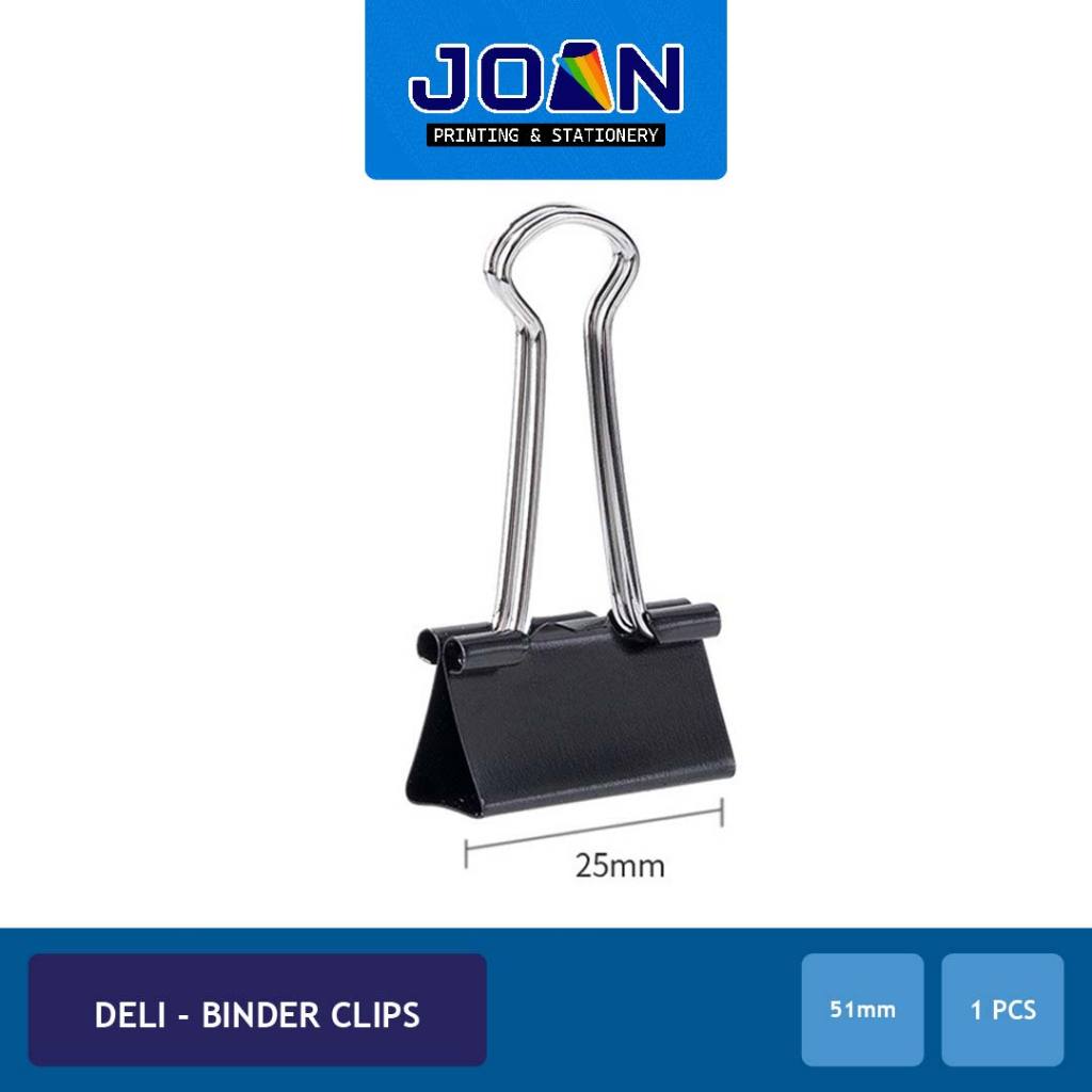 Jual DELI Binder Clips 51mm / Penjepit kertas / Binder Clip Besar (1 ...