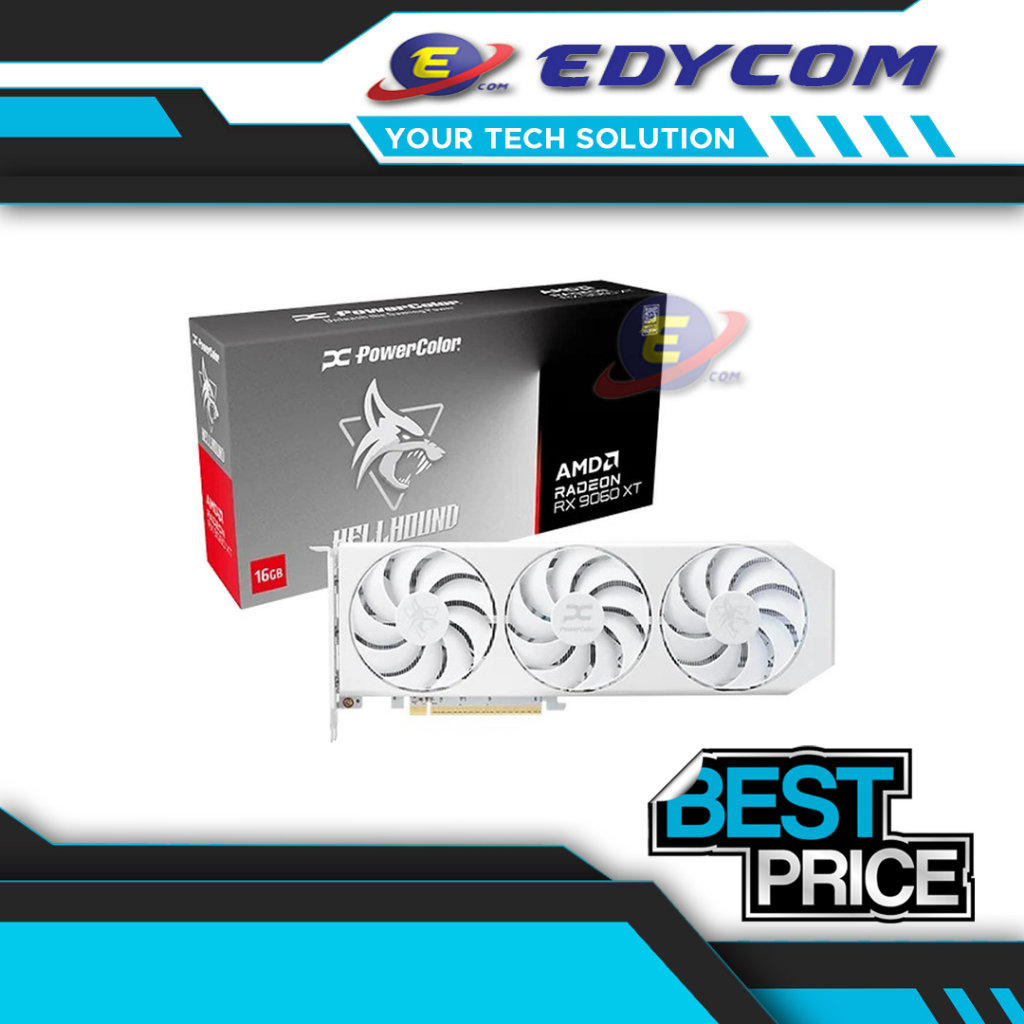Jual POWERCOLOR Radeon RX 9060 XT Hellhound Spectral White 16GB GDDR6 ...