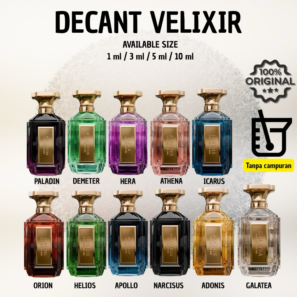 Jual Decant Velixir Unisex | All Variant | Coba Sebelum Full Size ...