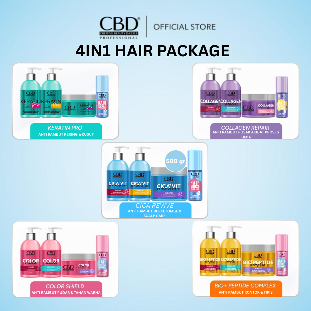Jual [4in1] CBD Professional Paket Daily Treatments Keratin/Color ...