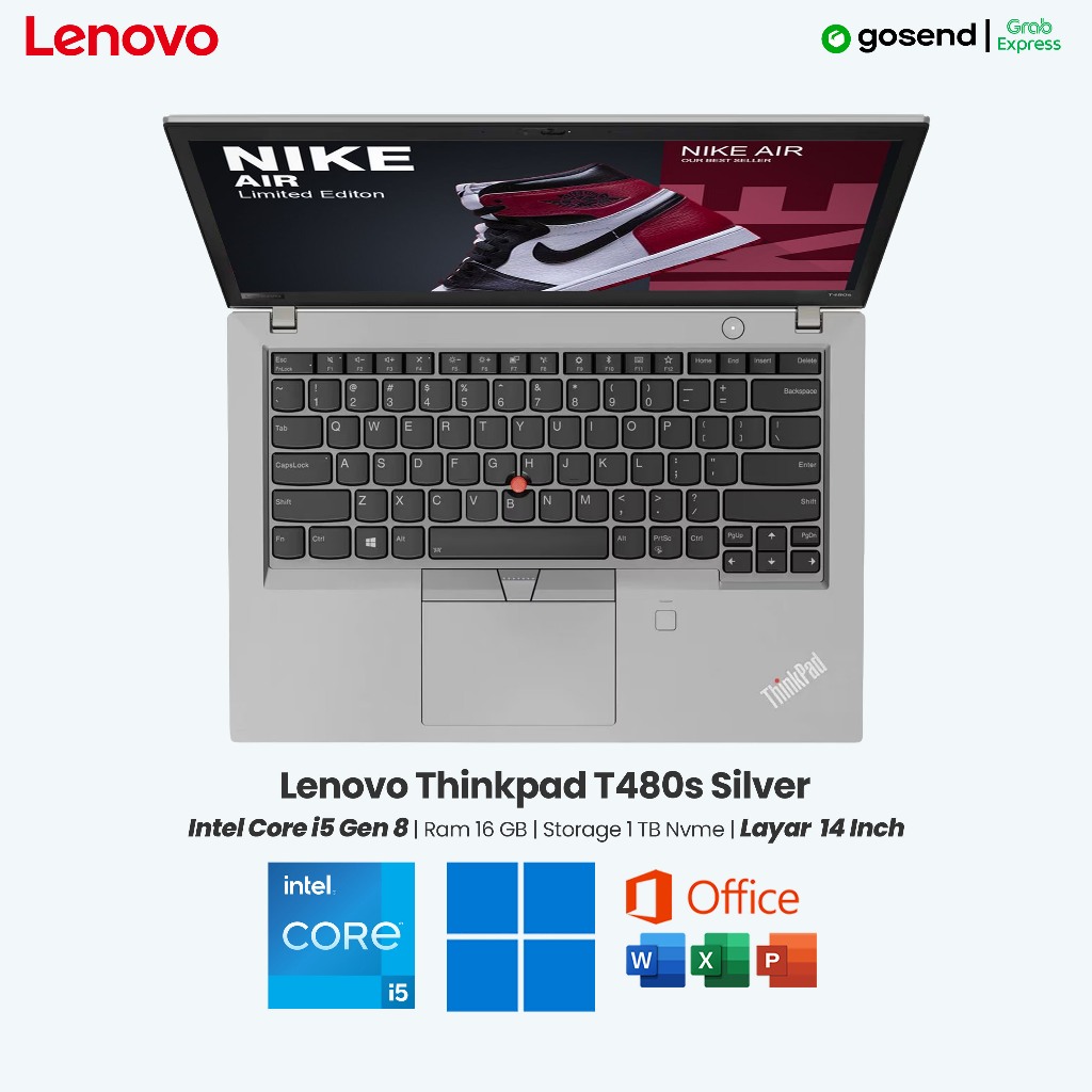 Jual Laptop Lenovo Thinkpad T480s Intel Core i5 Gen 8 Ram 16 GB SSD 1 ...