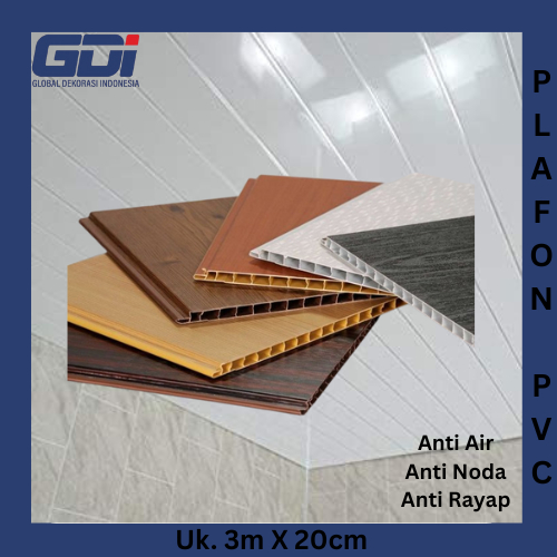 PLAFON PVC UKURAN PANJANG 3 METER LEBAR 20 CM MEWAH DAN BERBAGAI MOTIF WARNA DAN CORAK