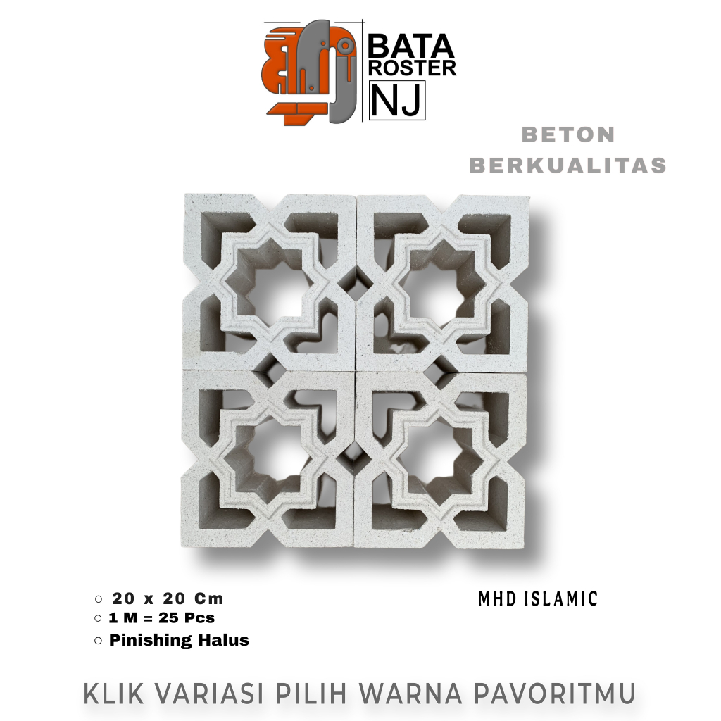 Jual BATA ROSTER NJ - Roster Beton Minimalis - Model Islamic, Ukura 20 ...