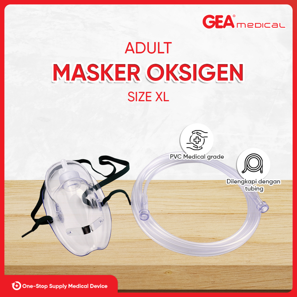 Jual GEA Masker Oksigen / Oxygen Mask Adult (Size XL) | Shopee Indonesia