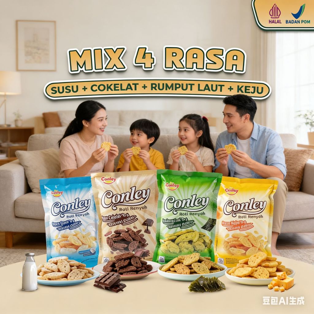 Jual Roti Panggang Crispy Snack/rasa coklat/keju/rumput laut/susu ...