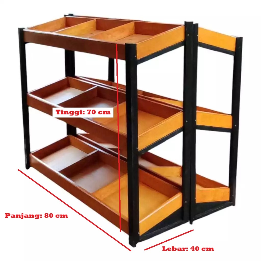 Jual Rak Buah / Rak Display Toko / Rak Display Warung Full Kayu Premium ...