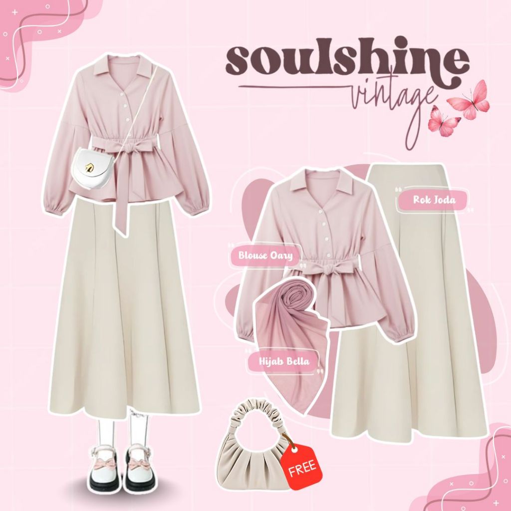 Jual One Set Wanita Aliah 3in1 (Blouse Oary, Rok Joda, Hijab Bella ...