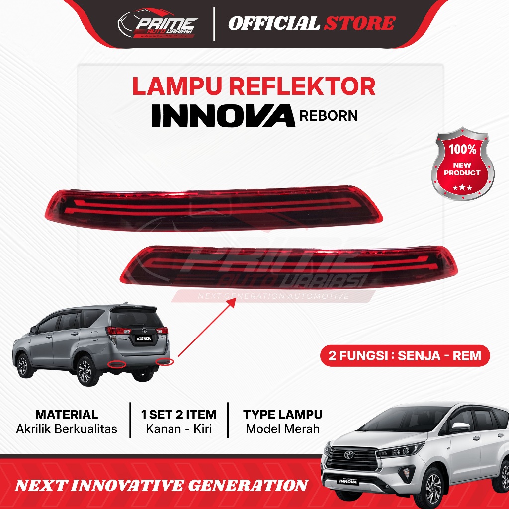 Jual Lampu Reflektor Bumper Belakang LED Mobil All New Innova Reborn ...