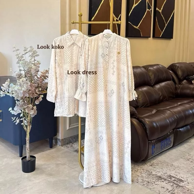 Serena Dress Couple Raya 2026 Bahan Jaguard Clover Premium Mewah