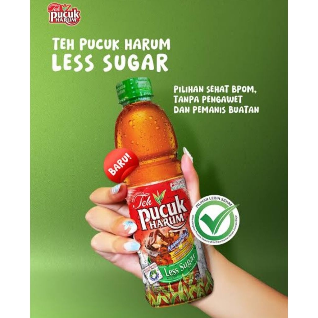 Jual Teh Pucuk Harum LESS SUGAR 350ml 1 Dus Isi 24 Botol Teh Herbal