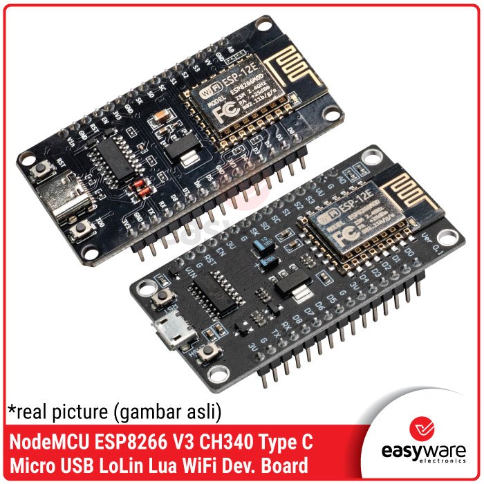 Jual NodeMCU LoLin V3 ESP8266 Micro USB / Type C LoLin Lua WiFi ...