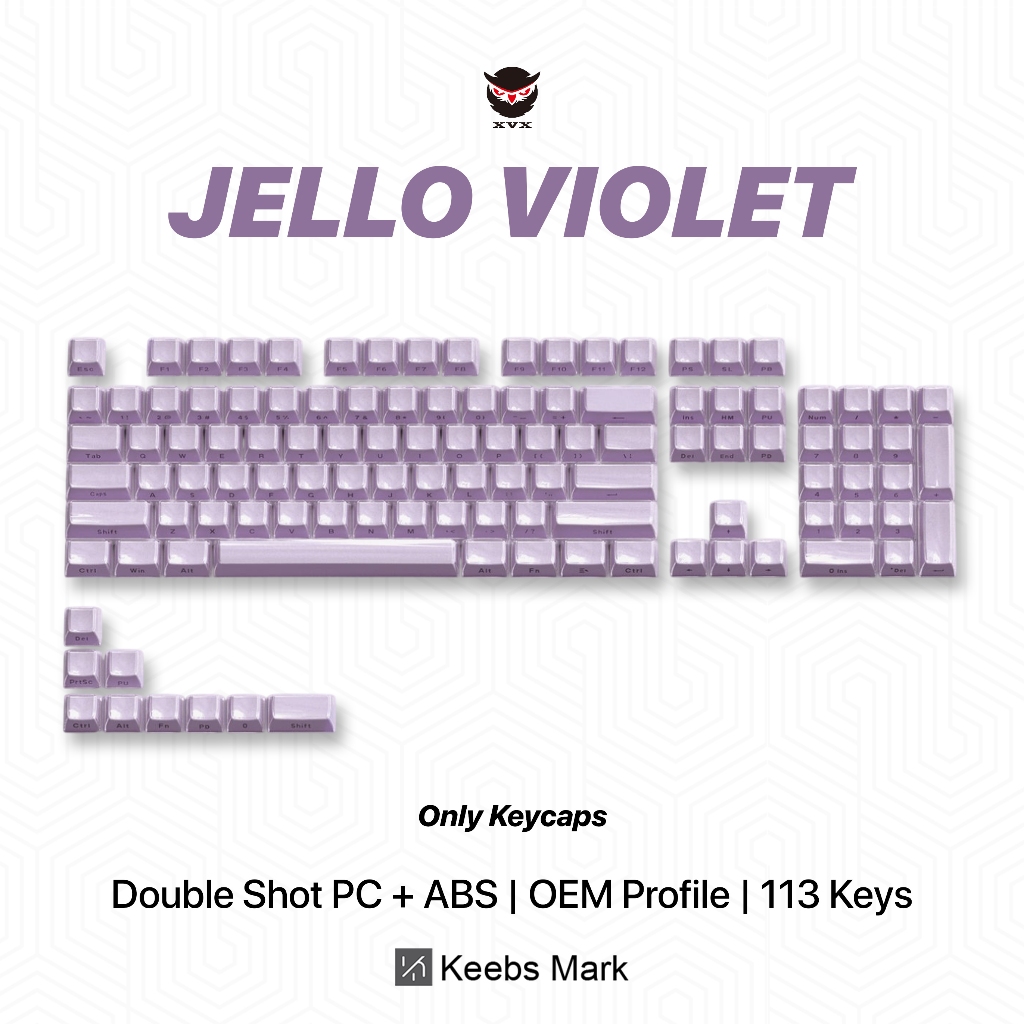 Jual XVX Jello Violet Translucent Keycaps OEM Profile 113 Keys ...
