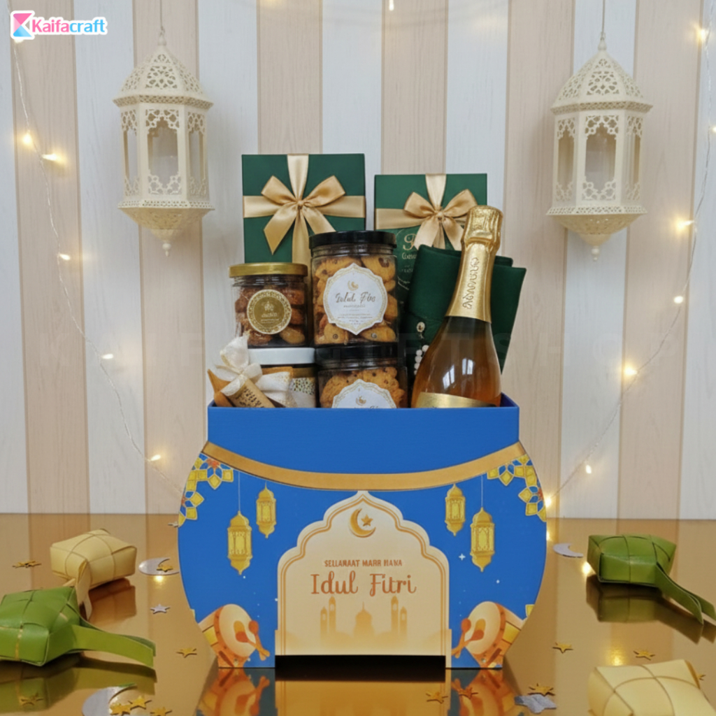 Jual Box Hampers Lebaran Idul Fitri Biru | Kotak Parcel Islami Lampion ...