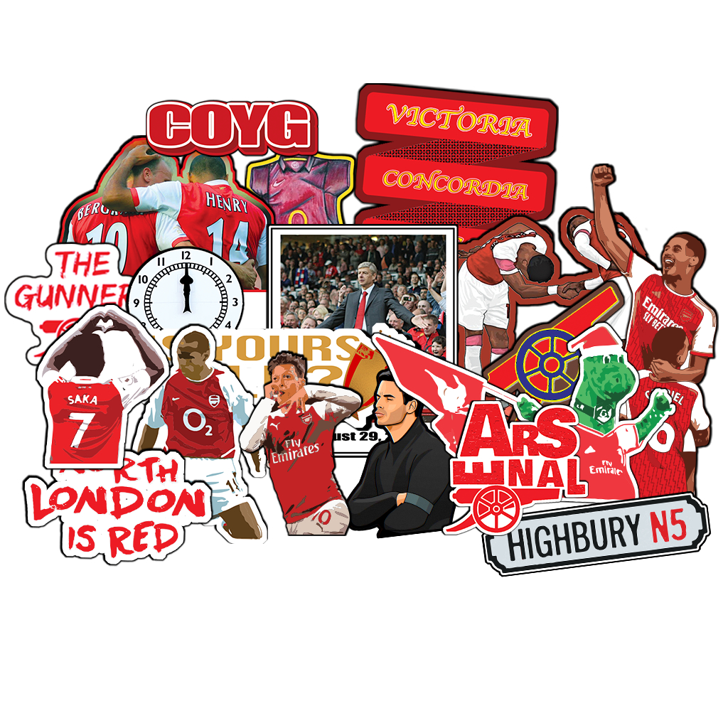 Jual Stiker Sticker Premium Arsenal Pack ALL TIME Vinyl Laminasi Die ...