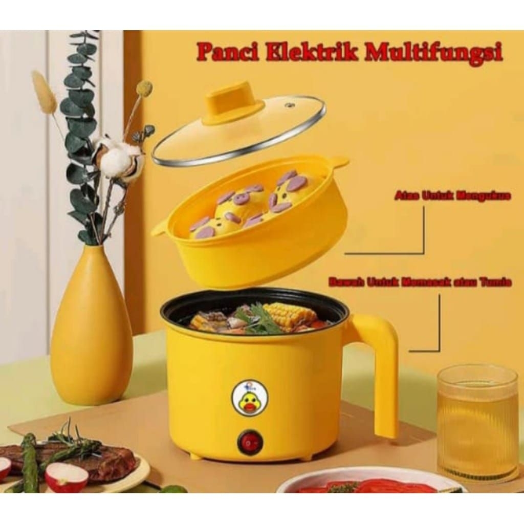 Jual Panci Listrik 1.8L - Kuning Bebek: Multifungsi, Anti Lengket, dan ...