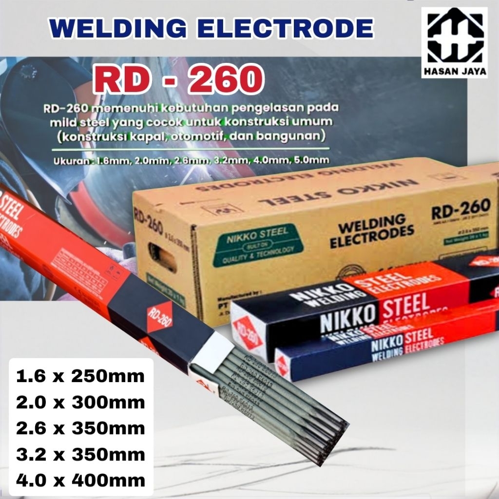 Jual Kawat Las RD260 1.6mm NIKKO STEEL Elektroda RD 260 2 mm Welding ...