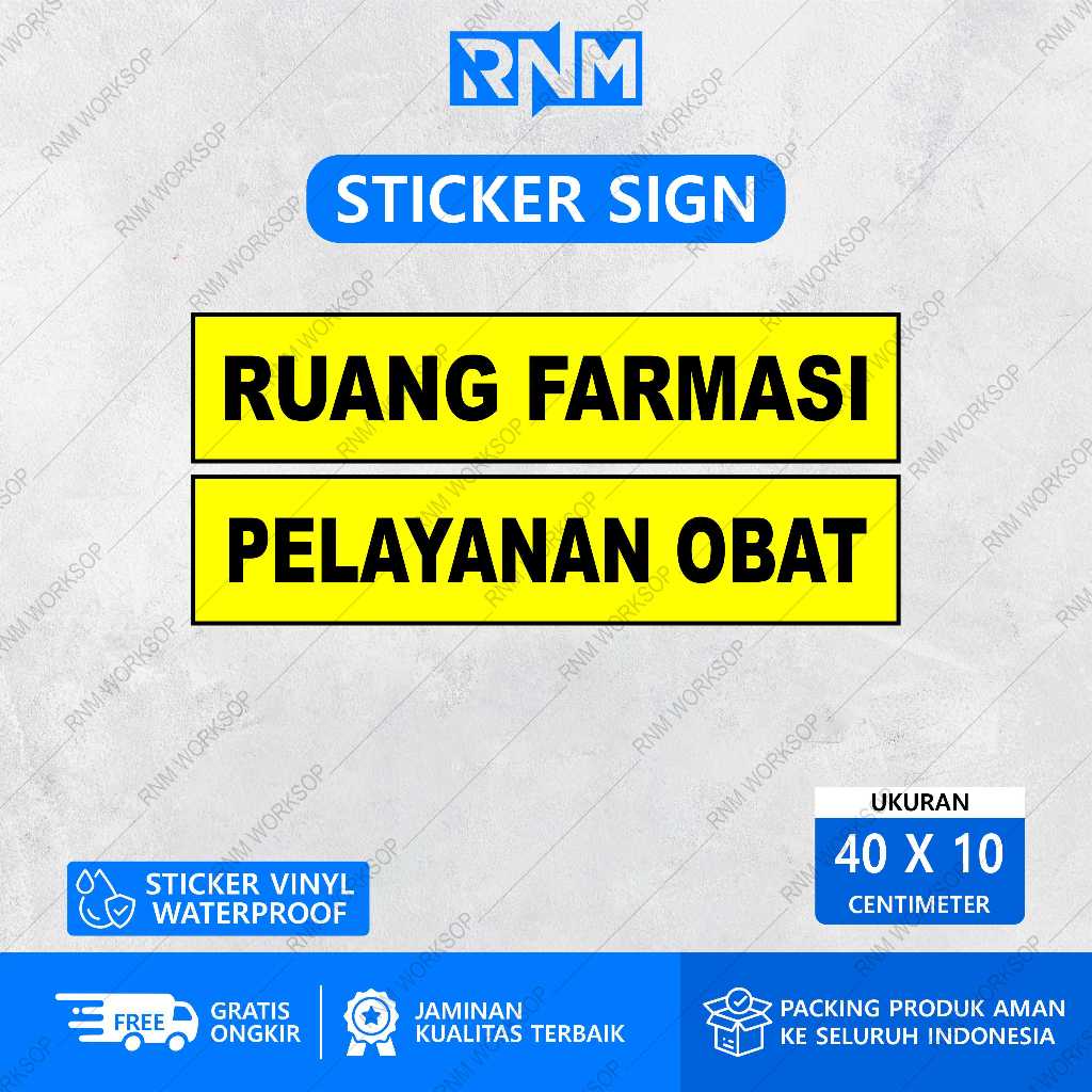 Jual STICKER RUANG FARMASI ATAU PELAYANAN OBAT 40 X 10 | Shopee Indonesia