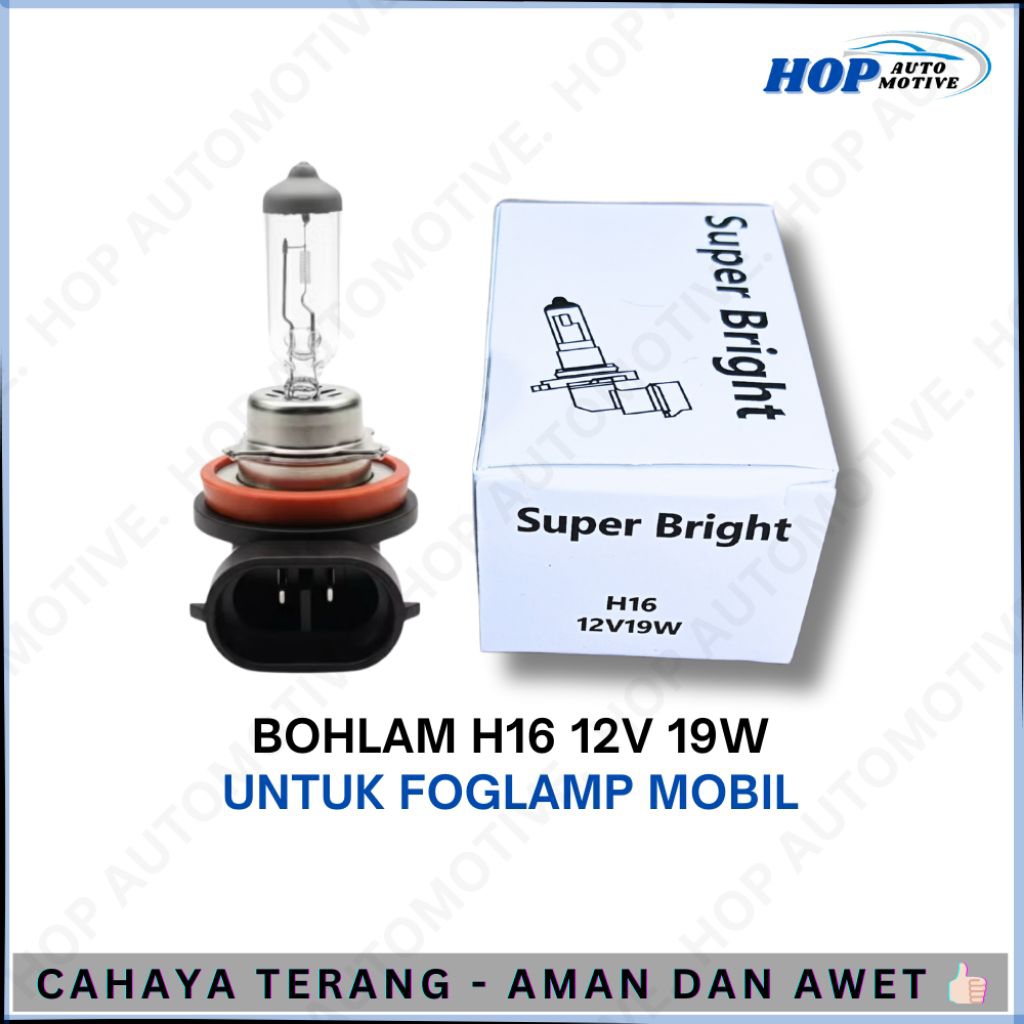 Bohlam Halogen H16 12V 19W Super bright | Lampu Foglamp Kabut Mobil Avanza Xenia Calya Sigra