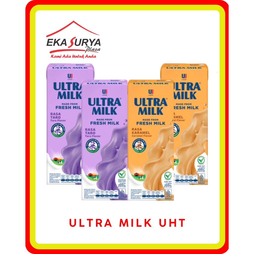 Jual Ultra Milk UHT 200ml Rasa Taro & Karamel - Susu Ultra Rasa Baru ...