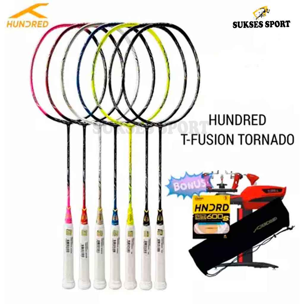 Jual New Raket Badminton Hundred T-Fusion Tornado Original Raket ...