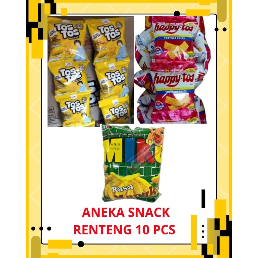 Jual RENTENG - HAPPY TOS MERAH/MIKO NANGKA /TOS TORTILA SNACK ISI 10 ...