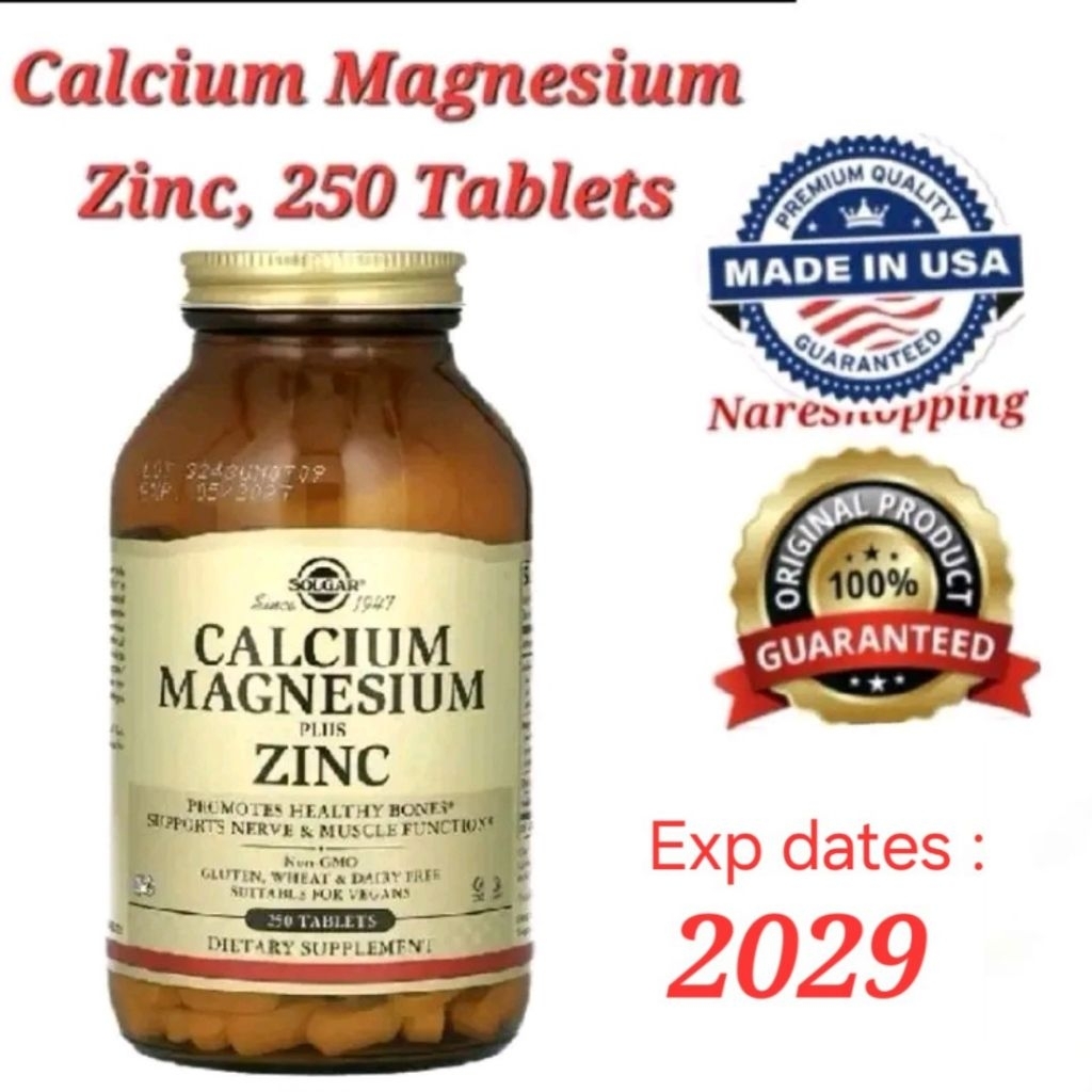 Jual Solgar USA Calcium Magnesium Plus Zinc 250 Tablet Vegan Halal ...