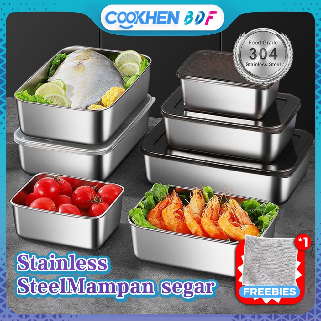 Jual Cookhen - COD Food Container Stainless Wadah Stainless Sayur Kotak ...
