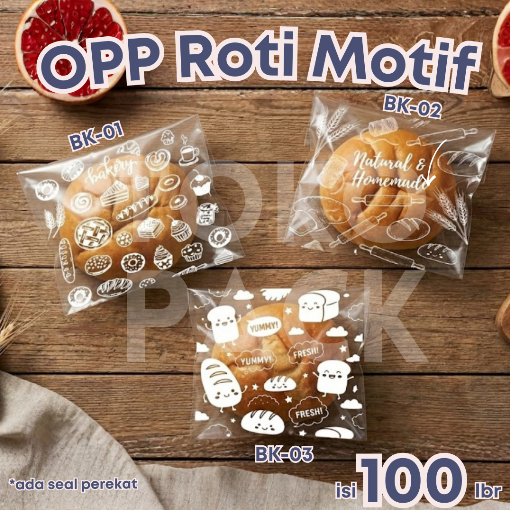 Jual (100 PCS) Plastik Roti 15x18cm Motif Lucu Ada Perekat Kemasan ...