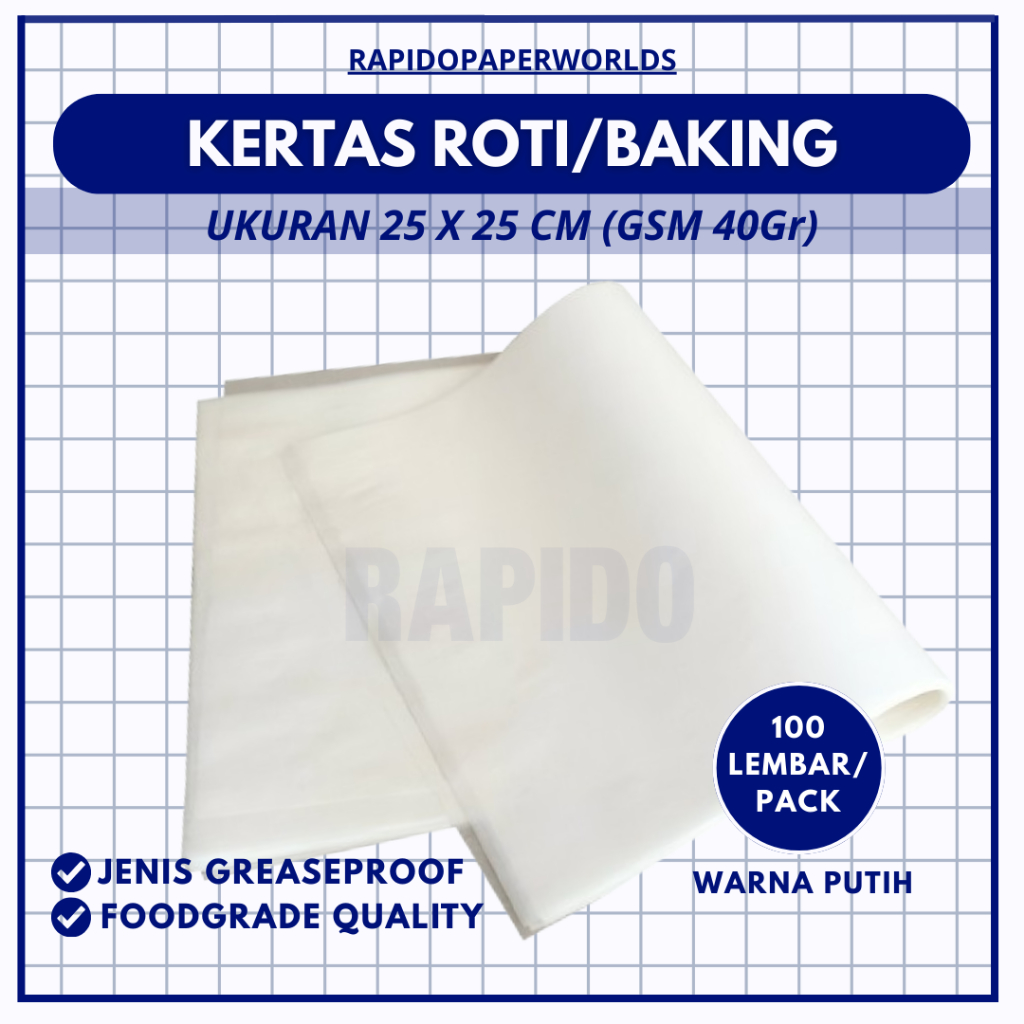Jual Kertas Roti [100 Lembar] Baking Paper Putih/Coklat / Alas Loyang ...