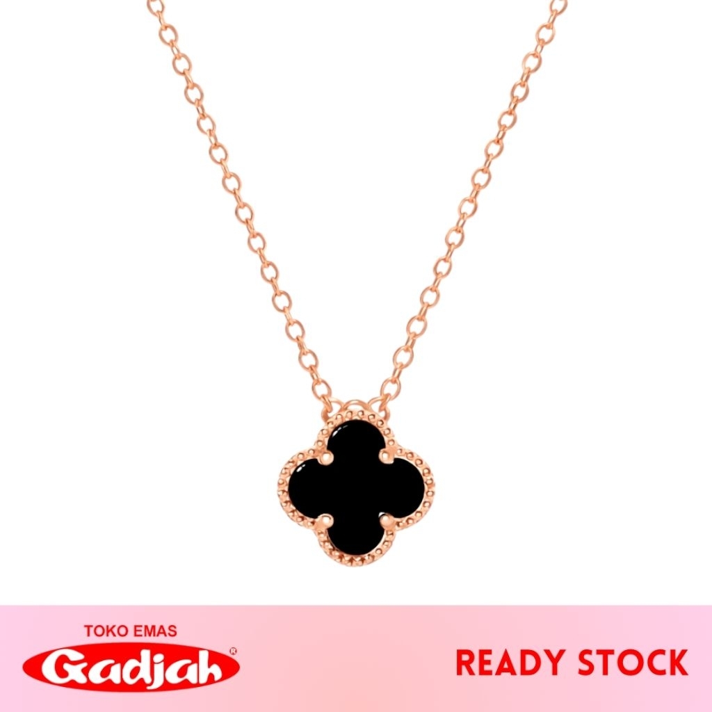 Kalung Emas Clover Gold - Black & White Clover  - Toko Emas Gadjah
