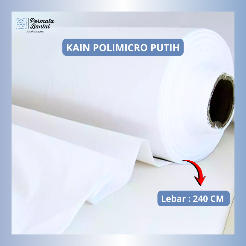 Jual Kain Katun / Polymicro Putih 0,5 Meter x Lebar 240Cm Gramasi 70Gsm ...
