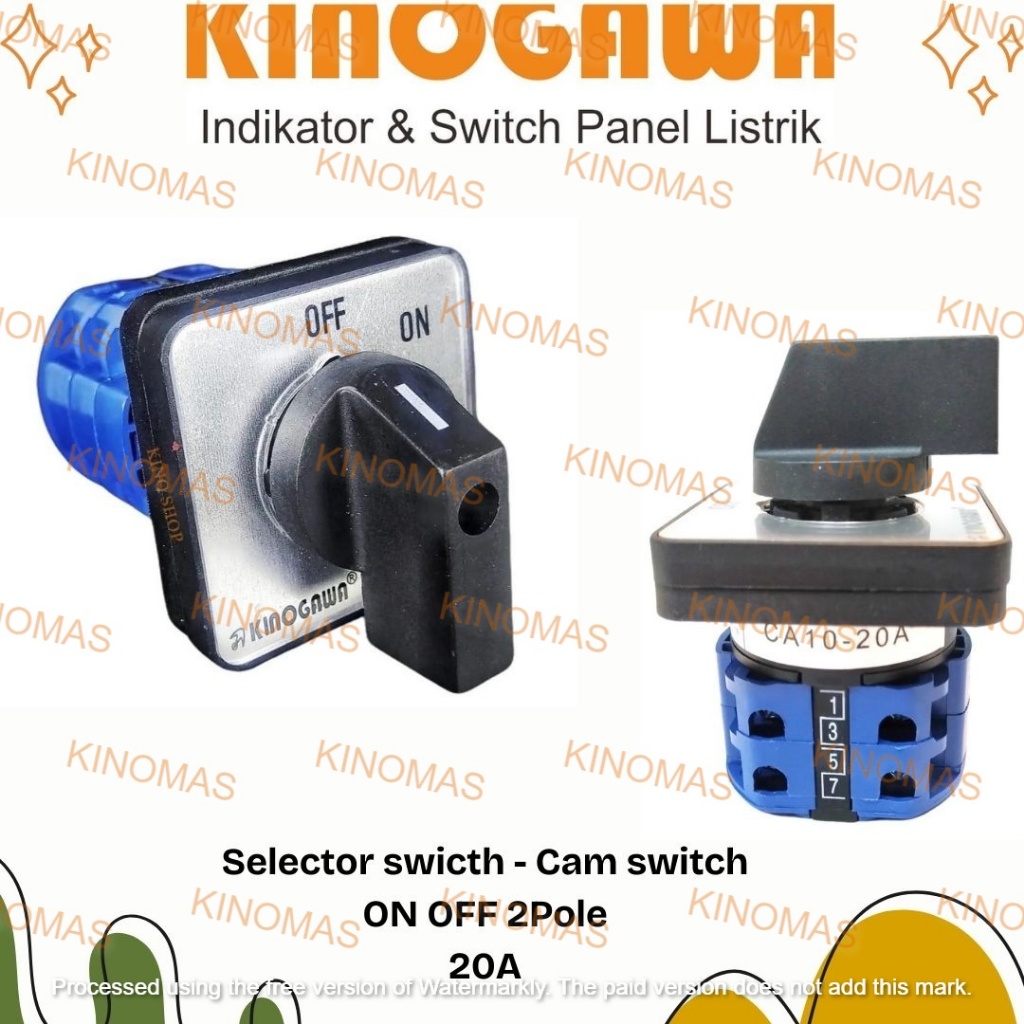Jual KINOGAWA Selector Switch CAM SWITCH ON OFF 2P Saklar Putar ...