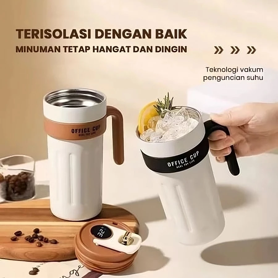 Tumbler Minum Kopi Aesthetic Smart LED 450ml